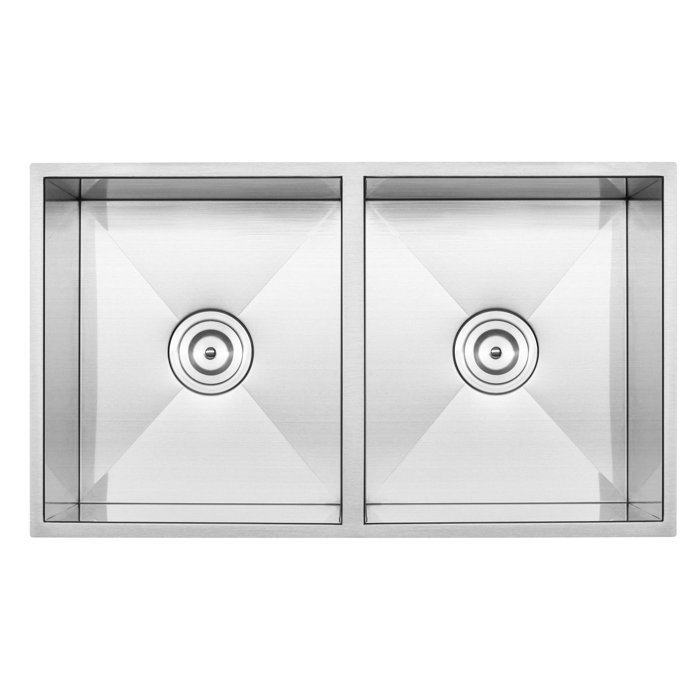 Ticor Sinks Pacific Series 31.25'' L Undermount Double Bowl Stainless